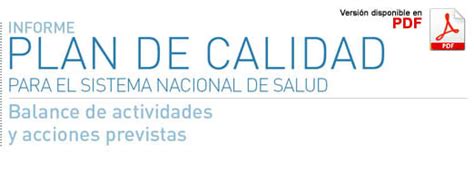 plan de calidad del sns areas y estrategias